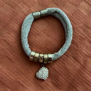 Silver Metal and Mesh Bracelet